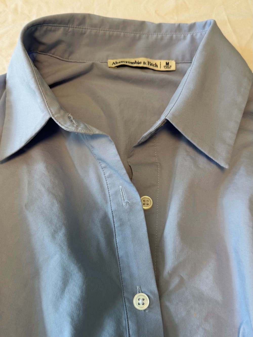 Abercrombie & Fitch Light Blue Tie-Waist Button Down Shirt - Picture 3 of 3